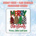 Load image into Gallery viewer, This image shows the Personalized Holiday Stickers - Plaid Christmas.