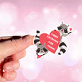 Load image into Gallery viewer, This image shows a hand holding the personalized valentine sticker.