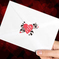 Load image into Gallery viewer, This image shows the personalized valentine sticker on the back of an envelope.