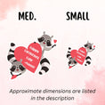 Load image into Gallery viewer, This image shows medium and small personalized valentine stickers next to each other as a size comparison.