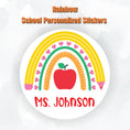 Load image into Gallery viewer, This cover image shows the personalized school sticker on a cloudy background.