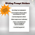 Load image into Gallery viewer, This image shows the writing prompt stickers with six different topics.