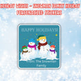 Load image into Gallery viewer, This image shows the Personalized Holiday Stickers - Snowman Family Holiday.