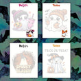 Load image into Gallery viewer, This image shows all 4 of the designs available in the Cute Spooky Notepads.