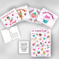 Load image into Gallery viewer, This image shows the full Sweet Fun! themed Camp Postcard Kit.
