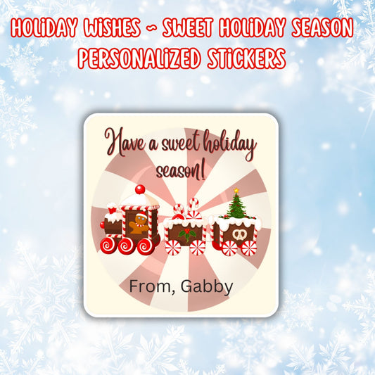 This image shows the Personalized Holiday Stickers - Sweet Holiday Season.