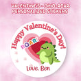 Load image into Gallery viewer, This cover page shows the personalized valentine sticker on a pink cloudy background.