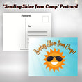 Load image into Gallery viewer, This image shows the Sending Shine from camp postcard included in the Camp Postcard Kit - Vacation in the Sun.