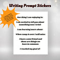 Load image into Gallery viewer, This image shows the writing prompt stickers with six different topics.