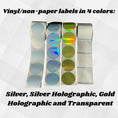 Load image into Gallery viewer, This image shows the four vinyl colors available for the Thank You! labels.