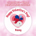Load image into Gallery viewer, This cover page shows the personalized valentine sticker on a pink cloudy background.
