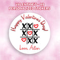 Load image into Gallery viewer, This cover page shows the personalized valentine sticker on a pink cloudy background.