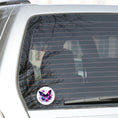 Load image into Gallery viewer, This image shows the Purple Butterfly with Stars die cut sticker on the back window of a car.