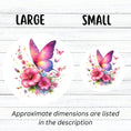 Load image into Gallery viewer, This image shows large and small Pink Butterfly with Stars Die-Cut Stickers next to each other.