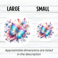 Load image into Gallery viewer, This image shows large and small Blue and Pink Butterfly with Stars Die-Cut Stickers next to each other.