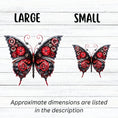 Load image into Gallery viewer, This image shows large and small Steampunk Butterfly 5 Die-Cut Stickers side by side.