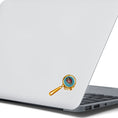 Load image into Gallery viewer, This image shows the steampunk ladybug sticker on the back of an open laptop.