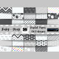 Load image into Gallery viewer, Scrapbookers, this is what you've been looking for! This gray themed baby bundle has 30 unique images that can be printed or used as digital backgrounds.