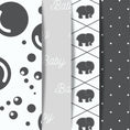 Load image into Gallery viewer, Scrapbookers, this is what you've been looking for! This gray themed baby bundle has 30 unique images that can be printed or used as digital backgrounds.