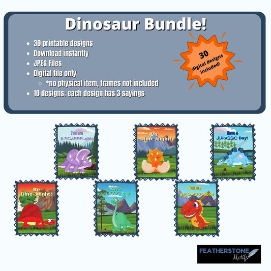 This digital download will allow you to instantly download images of A-ROARR-ABLE dinosaurs.