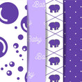 Load image into Gallery viewer, Scrapbookers, this is what you've been looking for! This purple themed baby bundle has 30 unique images that can be printed or used as digital backgrounds.
