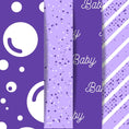 Load image into Gallery viewer, Scrapbookers, this is what you've been looking for! This purple themed baby bundle has 30 unique images that can be printed or used as digital backgrounds.