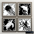 Load image into Gallery viewer, Dive into this set of 40 digital images of underwater creatures! Use for craft projects like handmade coasters and greeting cards, or frame and hang them on the wall.