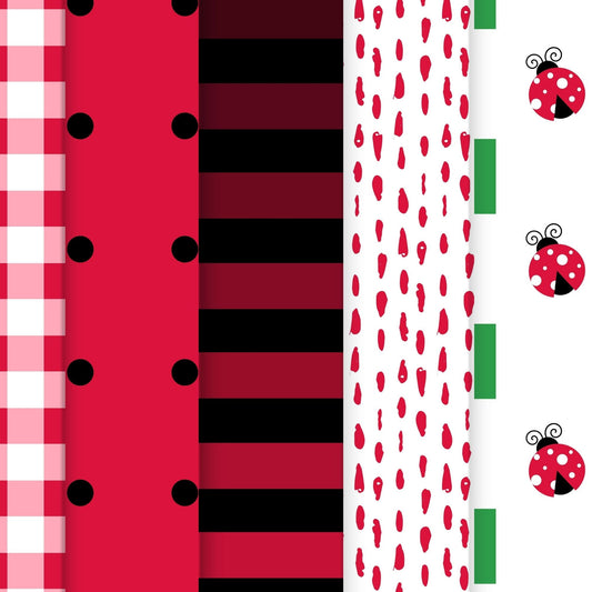 Scrapbookers, this is what you've been looking for! This ladybug themed bundle has 30 unique images that can be printed or used as digital backgrounds.