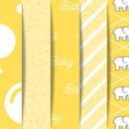 Load image into Gallery viewer, Scrapbookers, this is what you've been looking for! This yellow themed baby bundle has 30 unique images that can be printed or used as digital backgrounds.