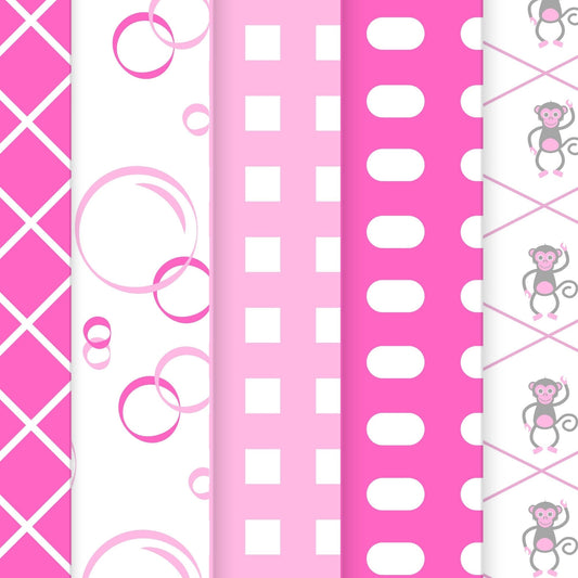 Scrapbookers, this is what you've been looking for! This pink themed baby bundle has 30 unique images that can be printed or used as digital backgrounds.