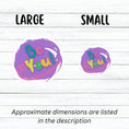 Load image into Gallery viewer, Be You - words to live by! This individual die-cut sticker features "Be You" in multiple pastel colors on a lavender background. This image shows large and small Be You! stickers next to each other.