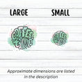 Load image into Gallery viewer, It's Coffee Time! This individual die-cut sticker features the words Coffee Time over a pastel green and pink background. This coffee sticker is great for all coffee lovers! This image shows large and small Coffee Time stickers next to each other.