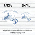 Load image into Gallery viewer, Love fishing? Then this individual die-cut sticker of a fisherperson with one on the line is for you! This image shows large and small Keeping it Reel fishing stickers next to each other.