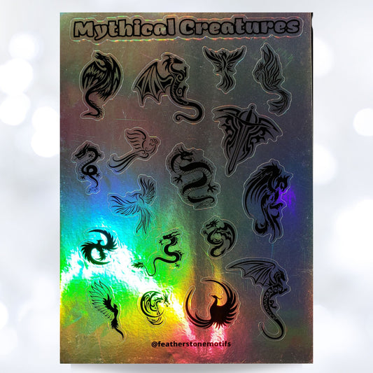 Dragons and Phoenix! This holographic sticker sheet is filled with images of mythical creatures; which are your favorites?