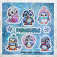 Load image into Gallery viewer, This image shows the Penguins mini sheet with holographic crackle overlay

