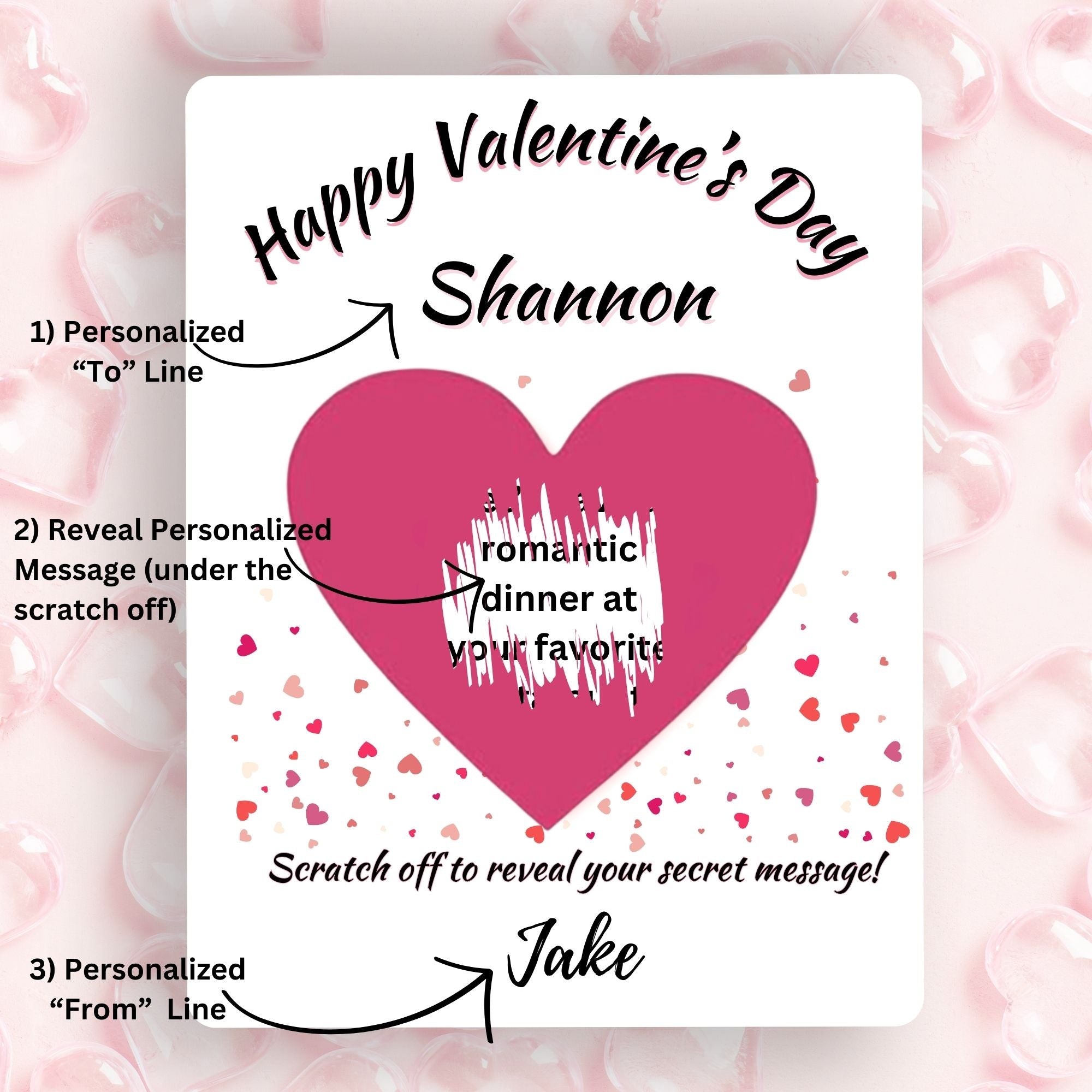 This image shows the "Happy  Valentine's Day 1" design.