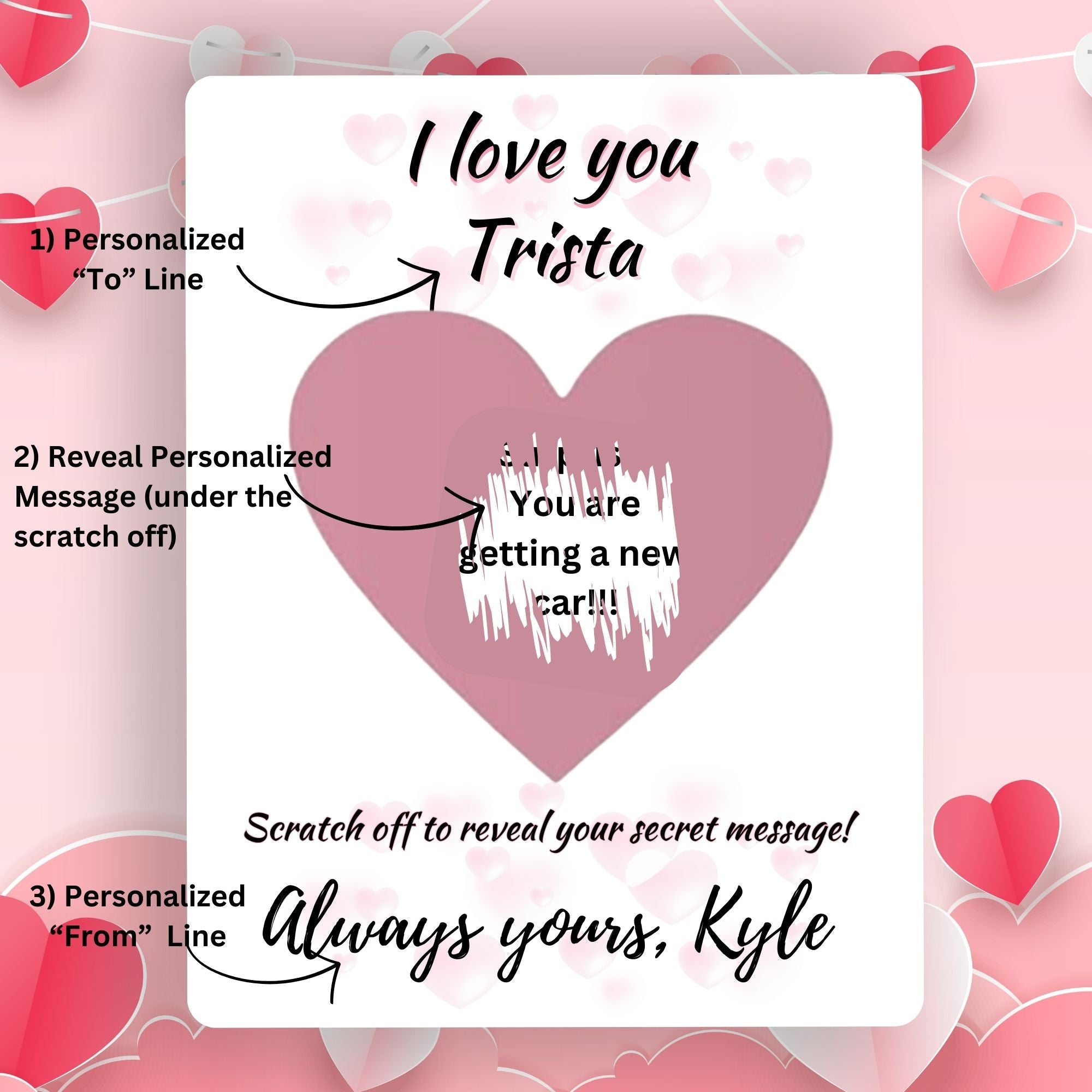 This image shows the "I Love You" design.