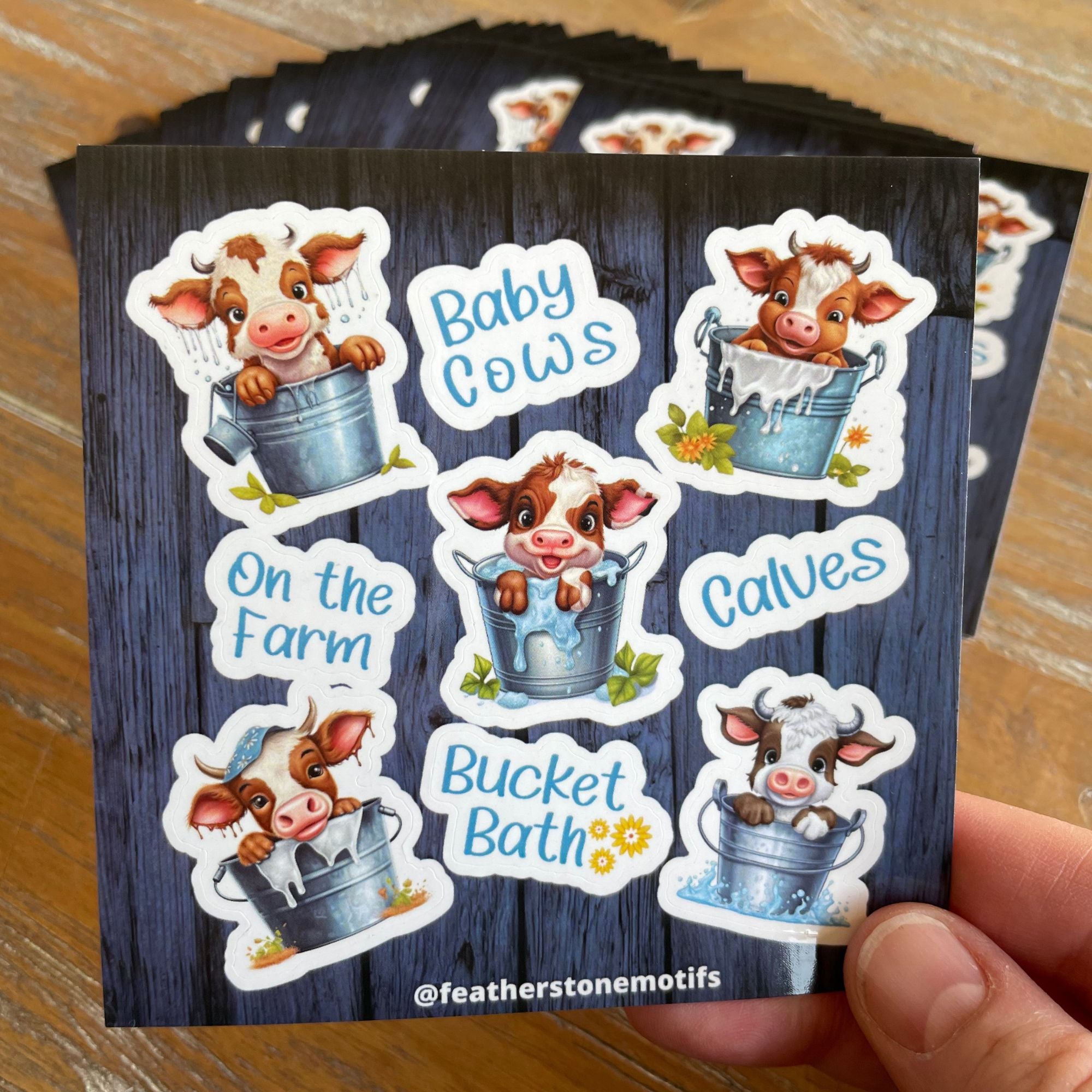 This image shows the Baby Cows mini sheet