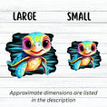 Load image into Gallery viewer, This image shows large and small baby sea turtle stickers next to each other.
