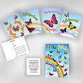 Load image into Gallery viewer, This image shows the full Butterfly themed Camp Postcard Kit.
