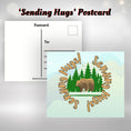 Load image into Gallery viewer, This image shows the Sending hugs postcard included in the Camp Postcard Kit - Happy Camper.
