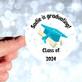 Load image into Gallery viewer, Personalized Grad Party Sticker Bundle - Cap & Diploma Congrats!
