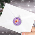 Load image into Gallery viewer, This image shows the Personalized Holiday Stickers - Christmas Ornament on the back of an envelope.
