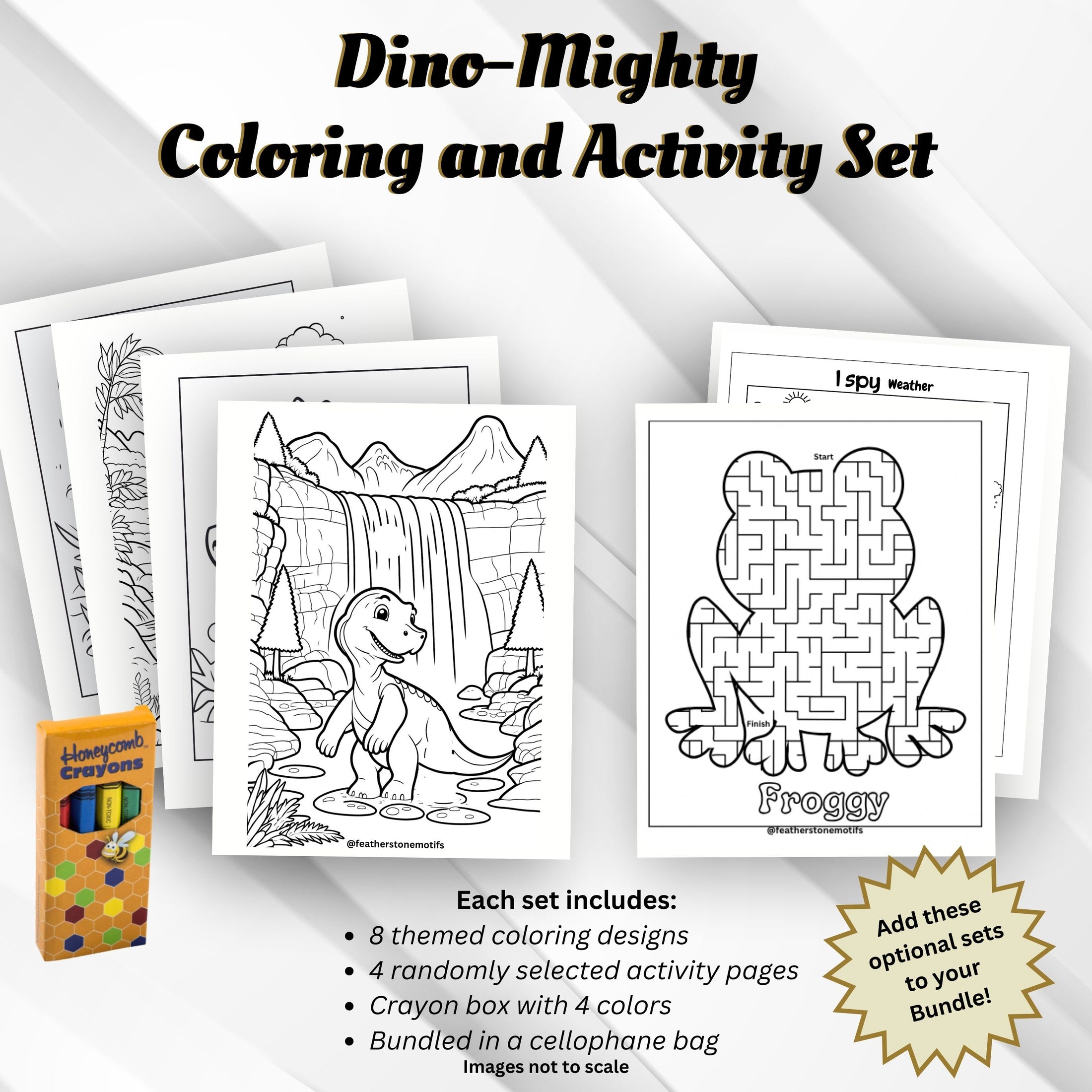 This image shows the optional coloring and activity sets that can be added to the order.