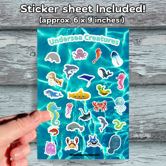 This image shows the 6x9 vinyl sticker sheet included with the Personalized Kids Cruise 5"x7" Activity Book with 32 pages of activities, sticker sheet, magnets, and crayons - Seal.