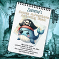 Load image into Gallery viewer, This image shows the cover of the Personalized Kids Cruise 5"x7" Activity Book with 32 pages of activities, sticker sheet, magnets, and crayons - Pirate Whale.

