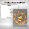 Load image into Gallery viewer, This image shows the Sending Hugs postcard with a yellow dragon on the front.
