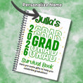 Load image into Gallery viewer, This image shows where your personalized name will be printed on the Personalized Grad Gift Card Book with Stickers and PVC Cover - Green.
