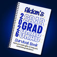 Load image into Gallery viewer, This image shows the Personalized Grad Gift Card Book with Stickers and PVC Cover - Blue.
