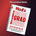 Load image into Gallery viewer, This image shows where your personalized name will be printed on the Personalized Grad Gift Card Book with Stickers and PVC Cover - Red.

